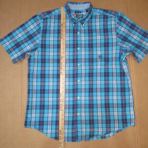 Chaps Easy Care Plaid Button-Down Shirt | Size L - Picture 3 of 11